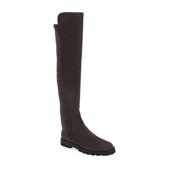 $850 STUART WEITZMAN City Stitch Over the Knee Boot SUEDE 5050 GREY 6.5 (PA27)
